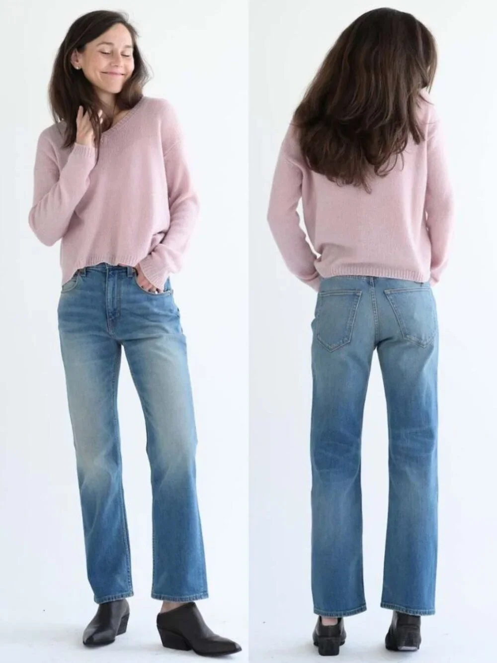 Jamie Haller Kenickie Jean Distressed Indigo Blue Denim Straight Hemmed Size‎ 27